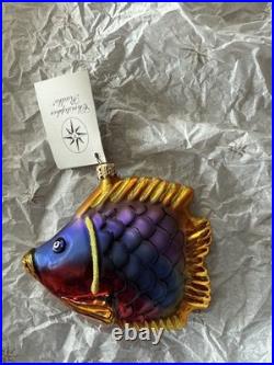 Christopher Radko FINTASTICS 01-0466-0 Gold Blue Purple Red