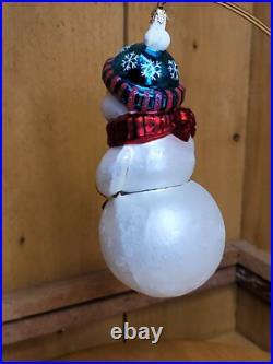 Christopher Radko FROSTY FILMOR Snowman Glass Christmas Ornament RARE HTF 7