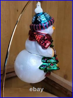 Christopher Radko FROSTY FILMOR Snowman Glass Christmas Ornament RARE HTF 7