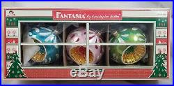 Christopher Radko Fantasia Cool N Brite Set of 3 glass ornaments Poland 1013049