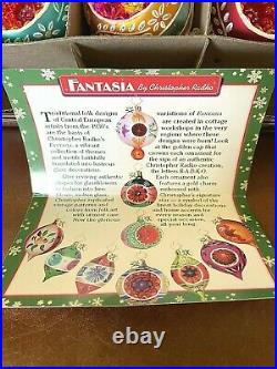 Christopher Radko Fantasia Crown Sparkle, set of 6 in box # 01-1098-0. Retired