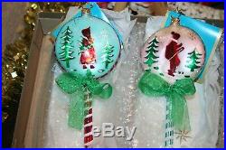 Christopher Radko Fantasia Rare Snow Seen Set of 2 Lollipop Ornaments from Pol