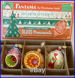 Christopher Radko Fantasia Select Edition Set 3 Ornaments Ltd Numbered Box 2001