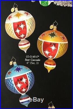 Christopher Radko Fantasia Set Of Two Ornaments, Star Cascade Recoloration