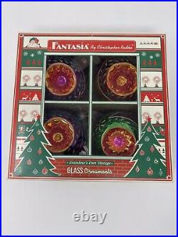 Christopher Radko Fantasia Stardust Memories Reflector 4 Ornaments 1010537 Rare