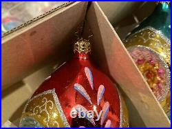 Christopher Radko Fantasia Sultans Treasure -Set Of 3 Triple Indent Ornaments