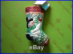 Christopher Radko Feathered Friends Stocking Glass Ornament