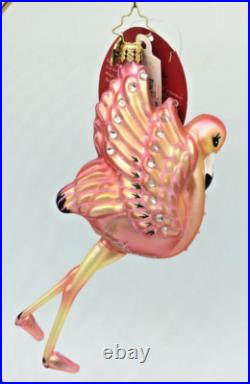 Christopher Radko Flamingo Flare 1018635 SIGNED HTF RARE Glass Ornament withTags
