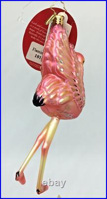 Christopher Radko Flamingo Flare 1018635 SIGNED HTF RARE Glass Ornament withTags