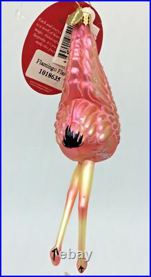 Christopher Radko Flamingo Flare 1018635 SIGNED HTF RARE Glass Ornament withTags