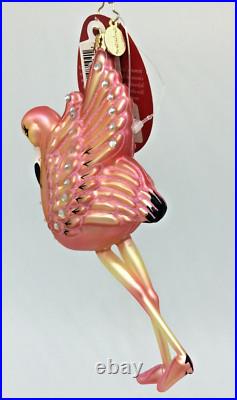 Christopher Radko Flamingo Flare 1018635 SIGNED HTF RARE Glass Ornament withTags