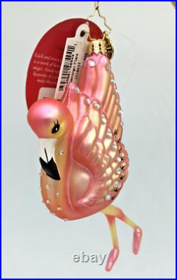 Christopher Radko Flamingo Flare 1018635 SIGNED HTF RARE Glass Ornament withTags