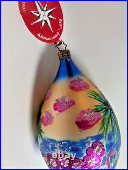 Christopher Radko Flamingo Skies 20th Anniversary Teardrop Christmas Ornament
