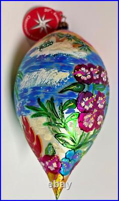 Christopher Radko Flamingo Skies 20th Anniversary Teardrop Christmas Ornament