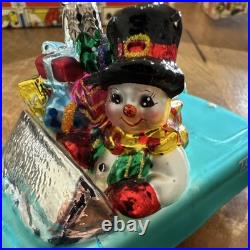 Christopher Radko Ford thunderbird vintage snowman ornament. Rare