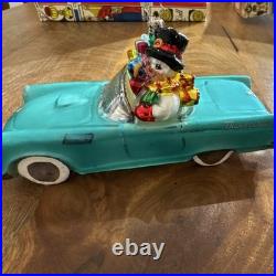 Christopher Radko Ford thunderbird vintage snowman ornament. Rare