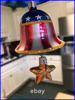 Christopher Radko Freedom Rings Forever Patriotic Ornament 3 Tiered Bells 8.5