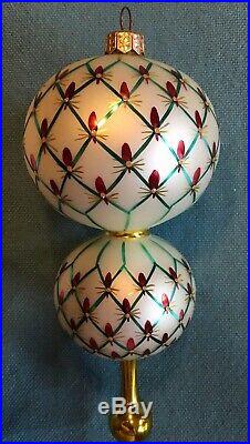 Christopher Radko French Regency Elegant Polish Finial Glass Ornament