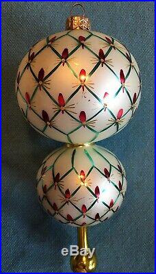 Christopher Radko French Regency Elegant Polish Finial Glass Ornament