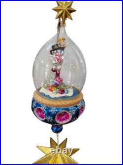 Christopher Radko Frosty Jubilee Snowman Dome Ornament Reflector 1010187 RARE