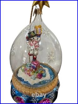 Christopher Radko Frosty Jubilee Snowman Dome Ornament Reflector 1010187 RARE
