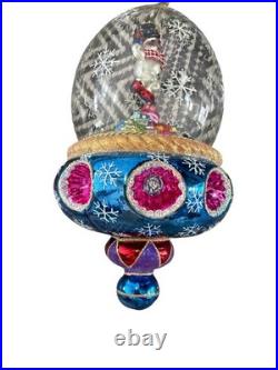 Christopher Radko Frosty Jubilee Snowman Dome Ornament Reflector 1010187 RARE