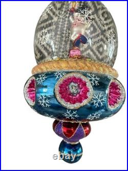 Christopher Radko Frosty Jubilee Snowman Dome Ornament Reflector 1010187 RARE