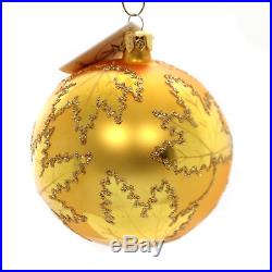 Christopher Radko GOLDEN SCARLETT Glass Ornament Leaf Ball 870102