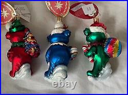 Christopher Radko GRATEFUL DEAD Christmas Ornaments Dancing Bears Set of 3