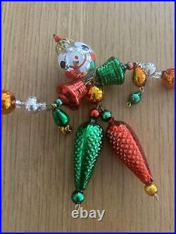 Christopher Radko Garland Glass Christmas Ornament. Made In Czechoslovakia