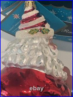 Christopher Radko Glad Glidings Santa Peppermint Joy Glass Christmas Ornament