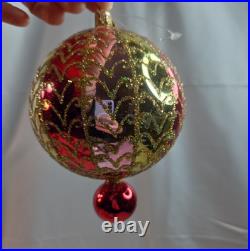 Christopher Radko Glass Christmas Ornament GILDED CHARMS Drop Ball 01-0345-0