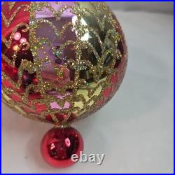 Christopher Radko Glass Christmas Ornament GILDED CHARMS Drop Ball 01-0345-0