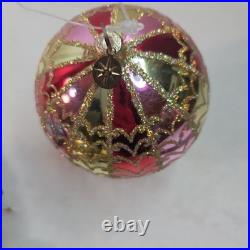 Christopher Radko Glass Christmas Ornament GILDED CHARMS Drop Ball 01-0345-0