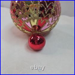 Christopher Radko Glass Christmas Ornament GILDED CHARMS Drop Ball 01-0345-0