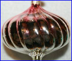 Christopher Radko Glass Christmas Ornament German ROSE PETAL FIRE Reflector