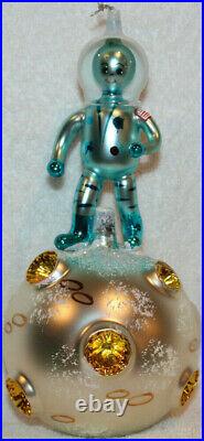 Christopher Radko Glass Christmas Ornament Italian ONE SMALL STEP Moon Landing