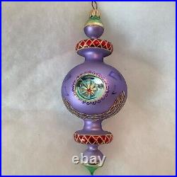 Christopher Radko Glass Christmas Ornament RAZZMATAZZ Triple Reflector Purple