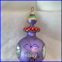 Christopher Radko Glass Christmas Ornament RAZZMATAZZ Triple Reflector Purple