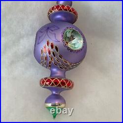 Christopher Radko Glass Christmas Ornament RAZZMATAZZ Triple Reflector Purple