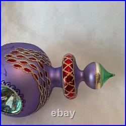 Christopher Radko Glass Christmas Ornament RAZZMATAZZ Triple Reflector Purple