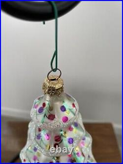 Christopher Radko Glass Christmas Ornament Twirling Tiers Colorful Painted Trees