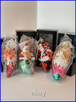 Christopher Radko Glass Christmas Ornaments Lot of 4 NWT and Boxed