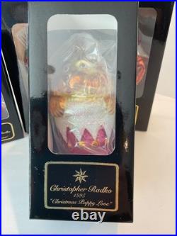 Christopher Radko Glass Christmas Ornaments Lot of 4 NWT and Boxed