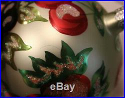 Christopher Radko Glass Christmas Ornaments Pair of 2 Vintage Fruit Drops