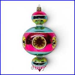 Christopher Radko Glass Christmas Reflector Ornament Bauble Bubbles Ball Drop