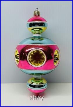 Christopher Radko Glass Christmas Reflector Ornament Bauble Bubbles Ball Drop