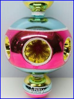 Christopher Radko Glass Christmas Reflector Ornament Bauble Bubbles Ball Drop