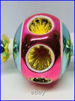 Christopher Radko Glass Christmas Reflector Ornament Bauble Bubbles Ball Drop