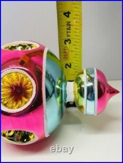 Christopher Radko Glass Christmas Reflector Ornament Bauble Bubbles Ball Drop
